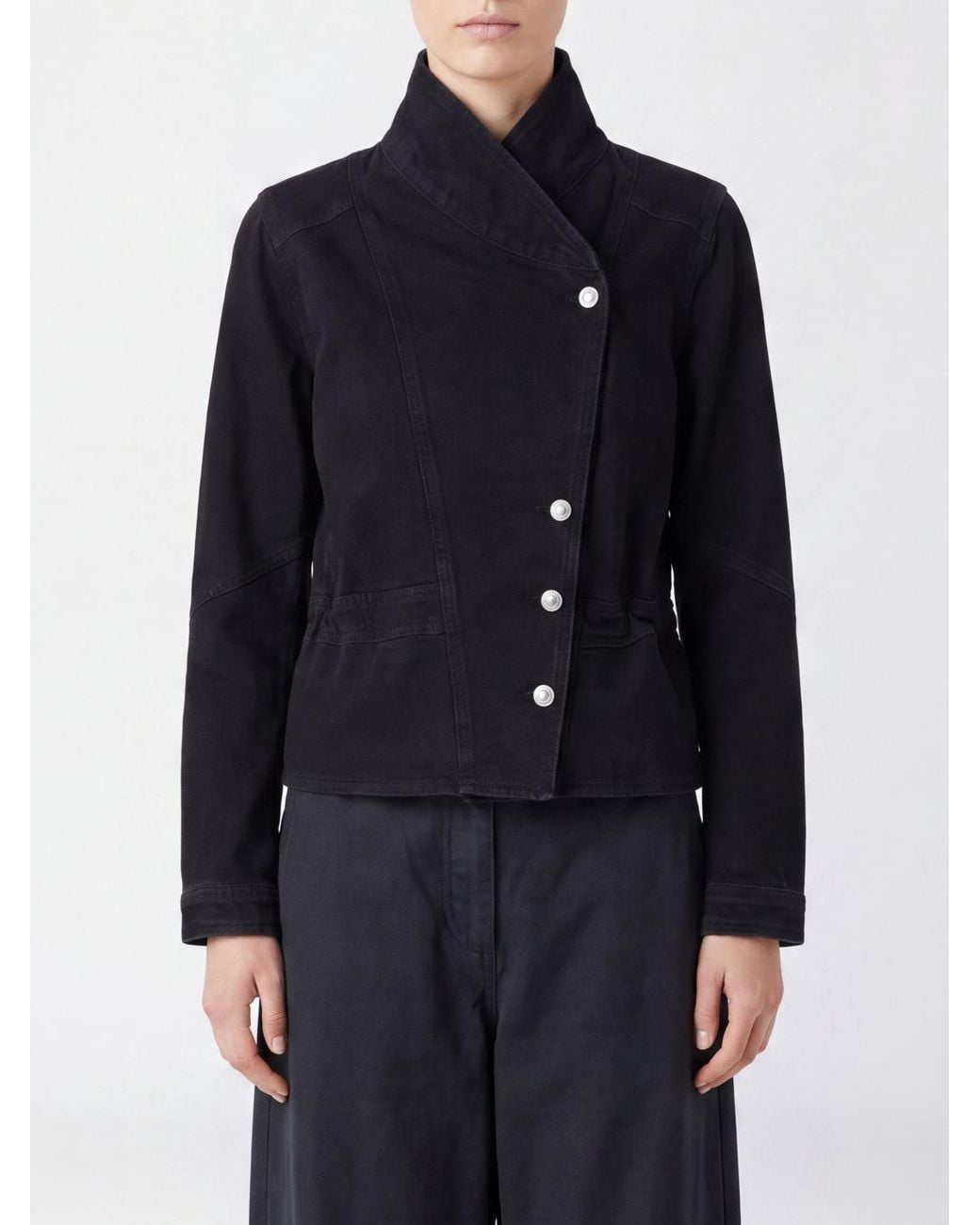 Isabel Marant Blue Double-Breasted Cropped Jacket