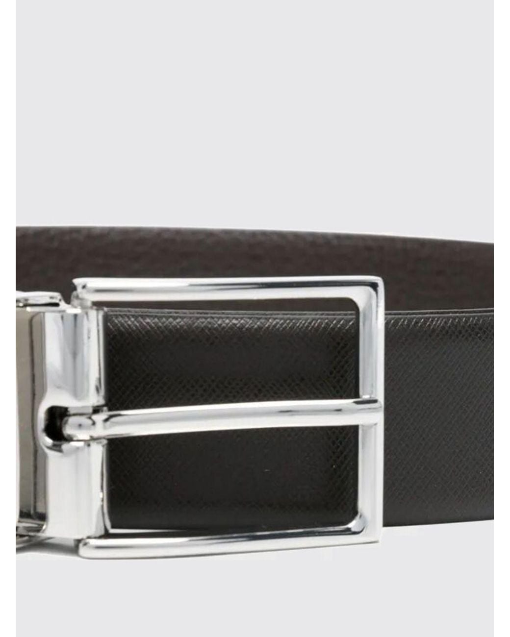 Emporio Armani Gray Leather Belt for men