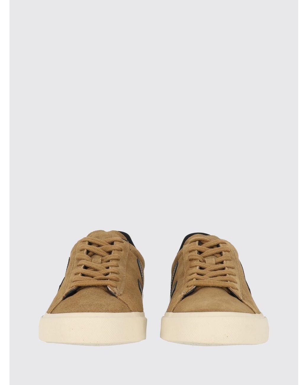 Veja Brown Campo Low-Top Suede Trainers With Contrasting V-Logo for men