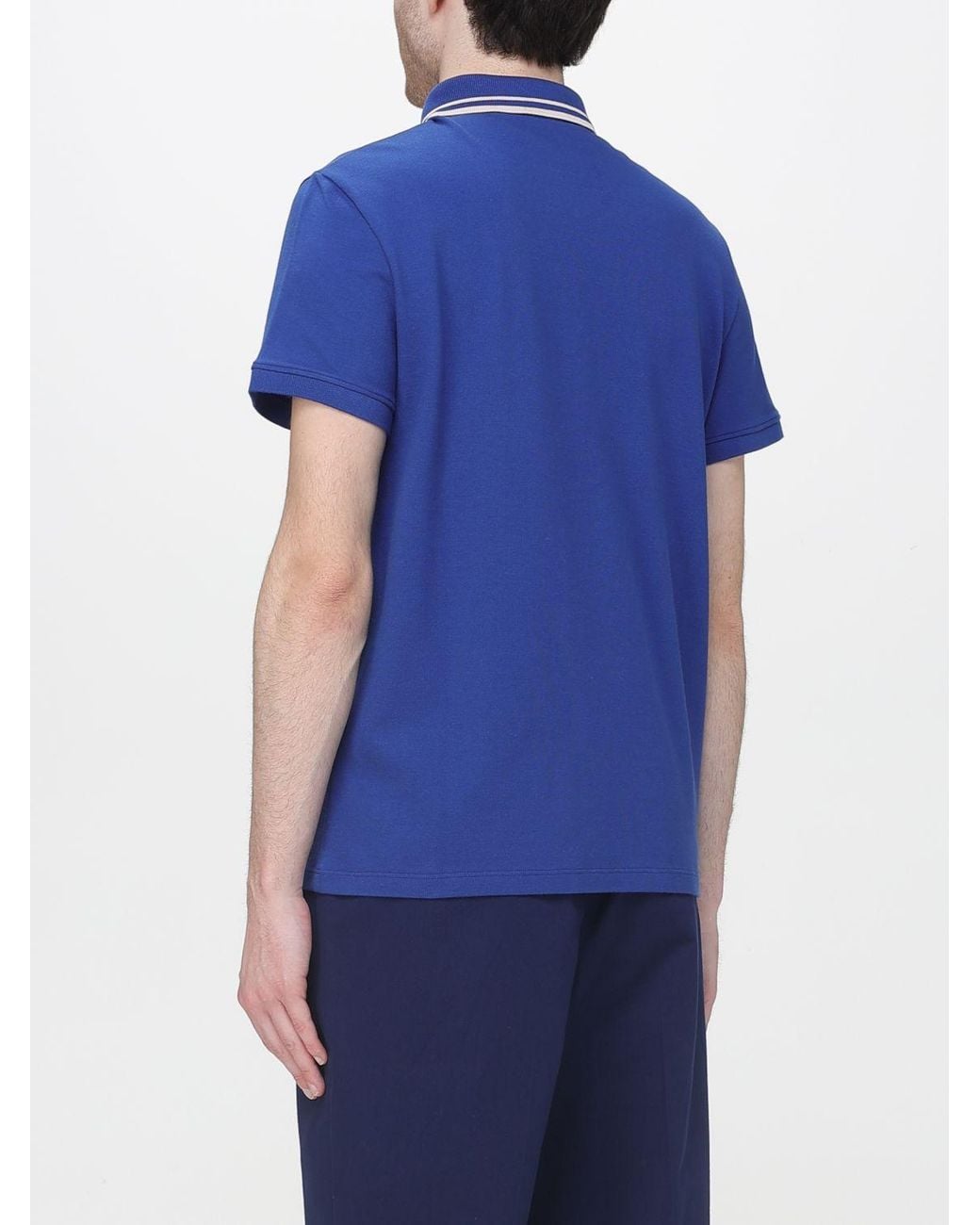 Valentino Blue Vlogo Cotton Polo Shirt for men
