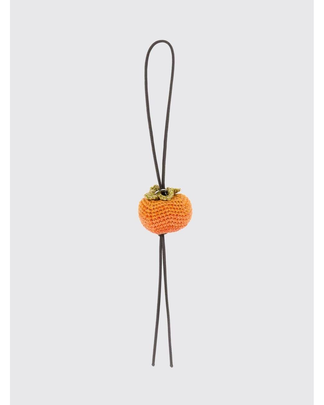 J.W. Anderson White Crochet Cotton Keychain With Leather Details for men
