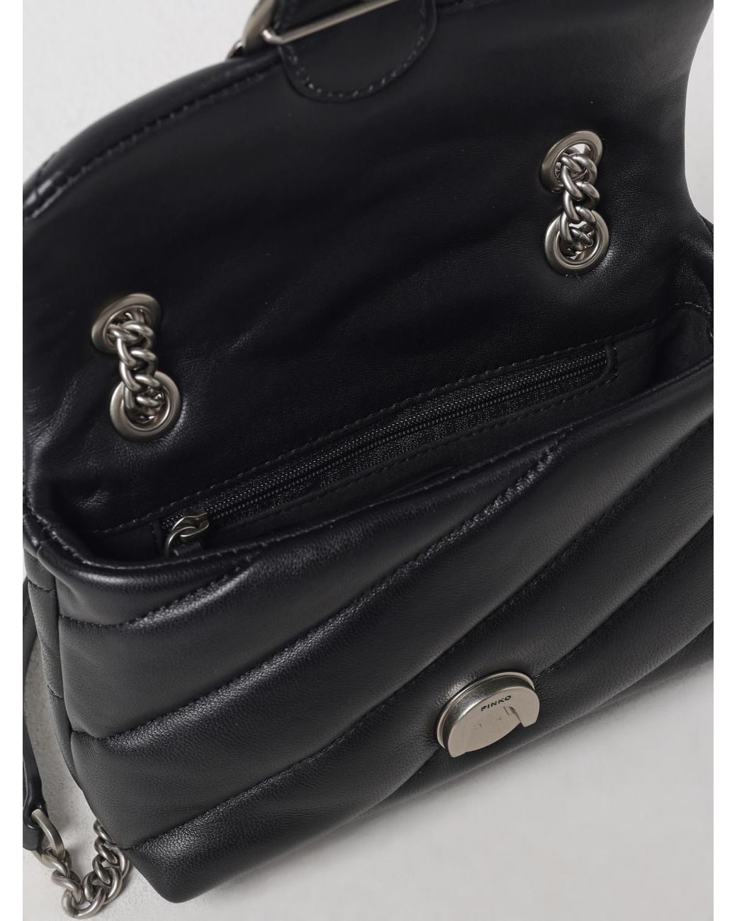 Pinko Black Love Puff Baby Quilted Nappa Bag
