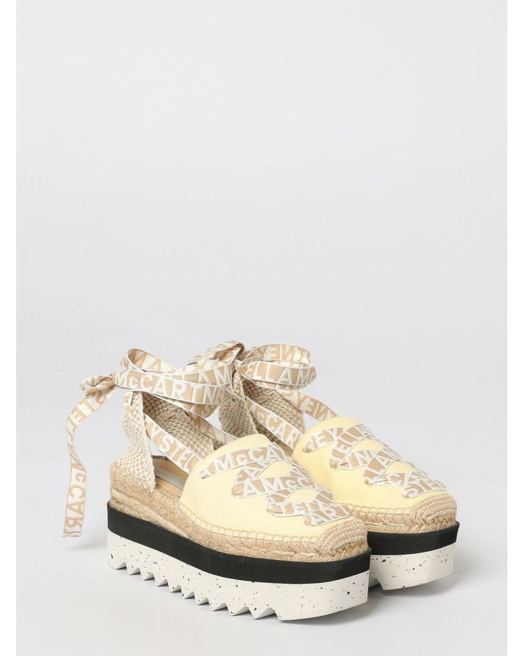 Stella McCartney Natural Gaia Organic Cotton Canvas Wedge Espadrilles
