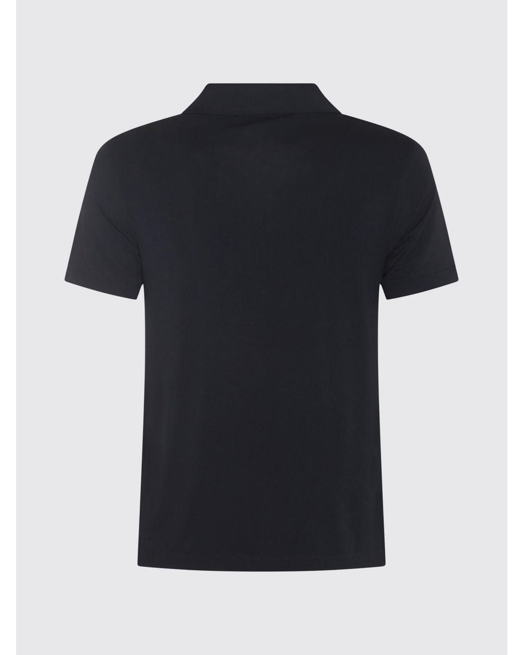Giorgio Armani Blue Short-Sleeved Viscose V-Neck Polo Shirt for men