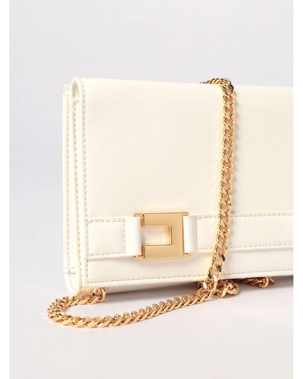 Elisabetta Franchi Natural Faux Leather Wallet Bag
