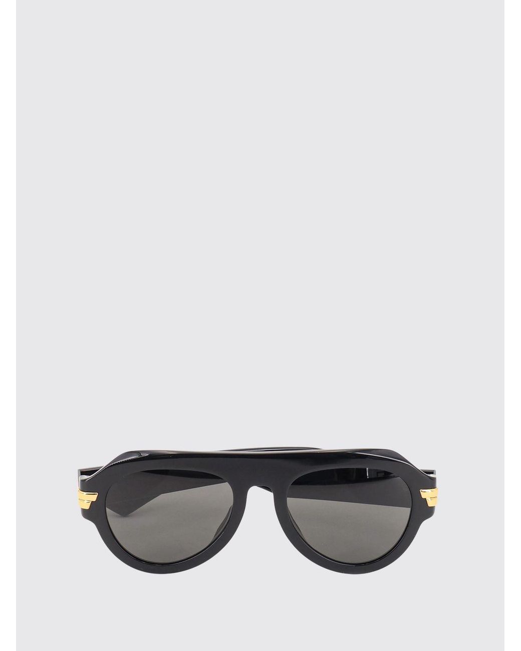 Bottega Veneta Black Rounded Aviator Sunglasses