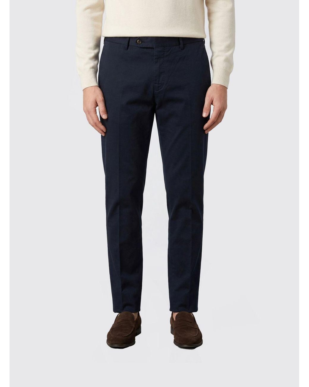 PT01 Blue Stretch Cotton Chino Trousers for men