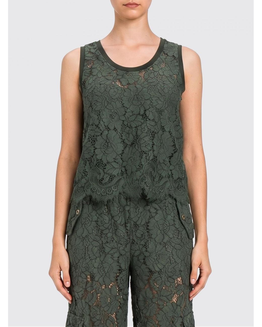 Twinset Green Macramé Top