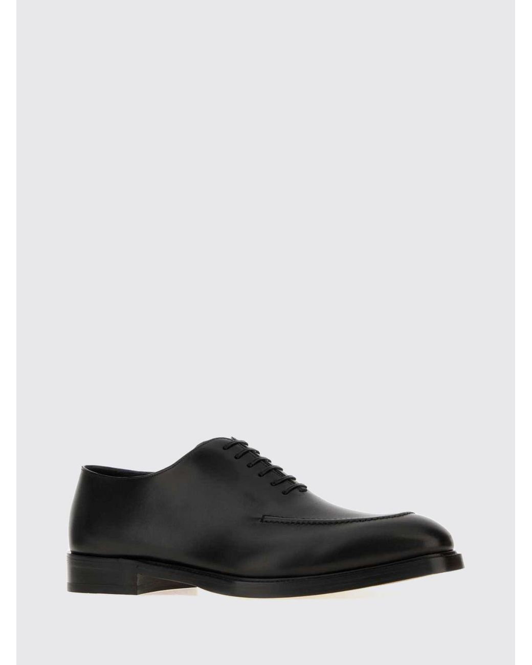 Ferragamo White Smooth Calf Leather Oxford Shoes With Raised Apron Toe for men