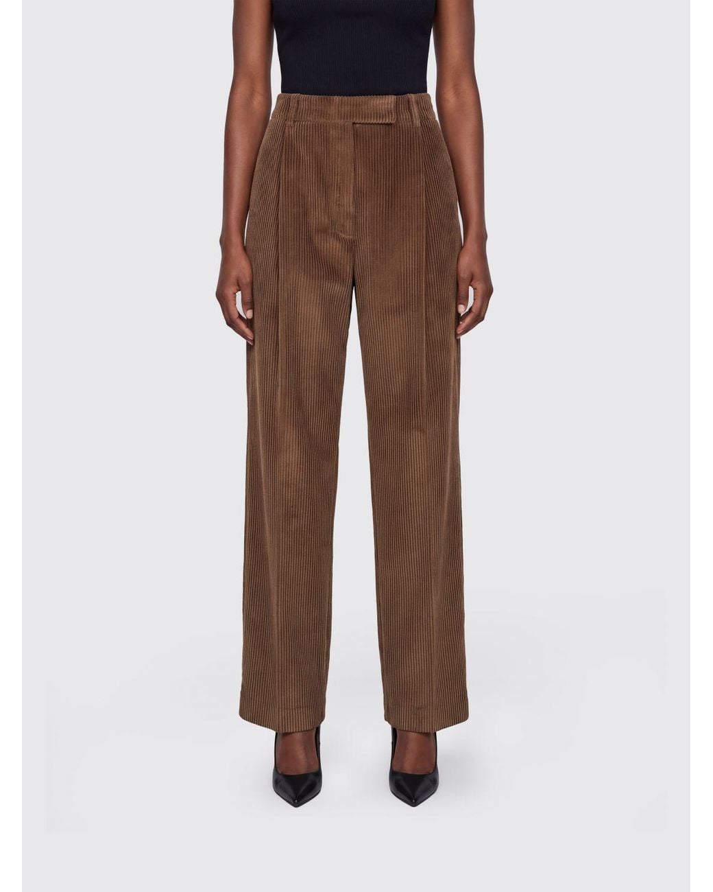 Rohe Brown Mid-Rise Straight Trousers