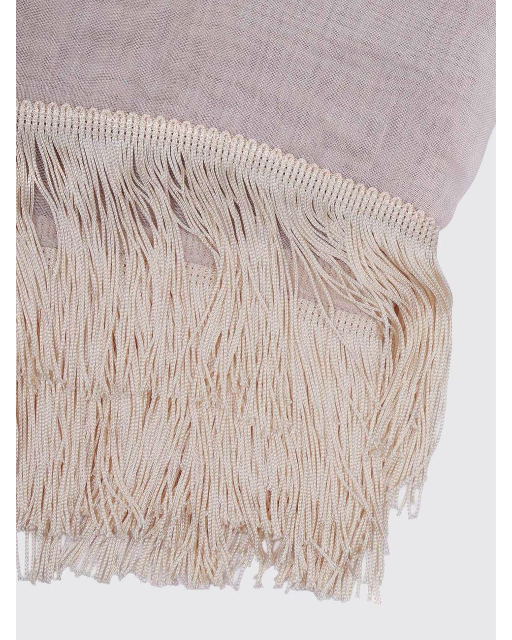 Faliero Sarti Multicolor Silk Blend Scarf With Fringes