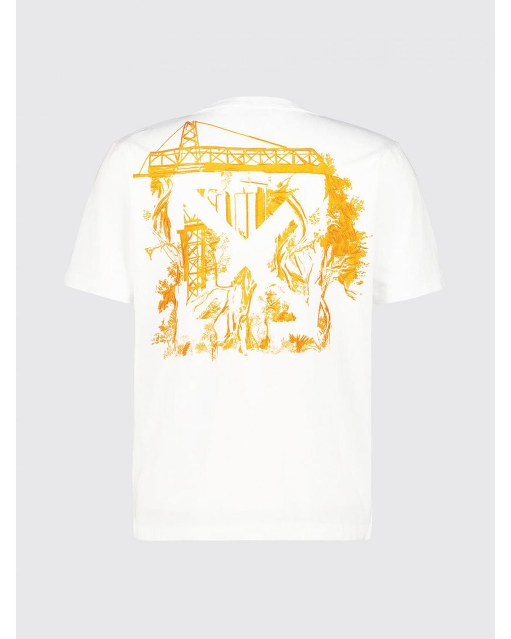 Off-White c/o Virgil Abloh White Crewneck Cotton T-Shirt With Contrasting Arrow Logo Print for men