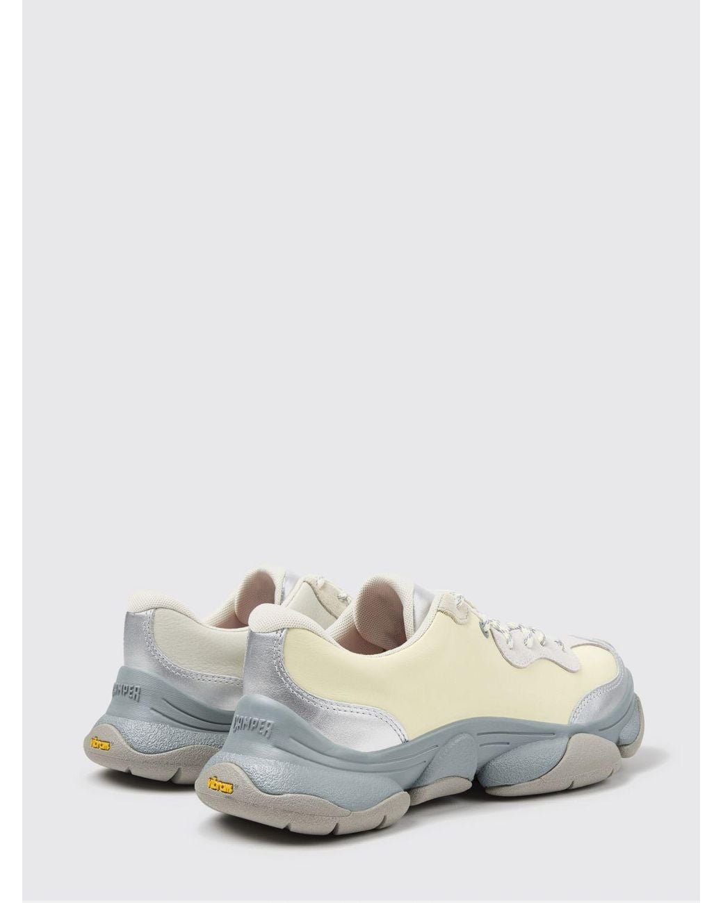 Camper White Twins Bicolour Calfskin Leather Trainers With Vibram Sole
