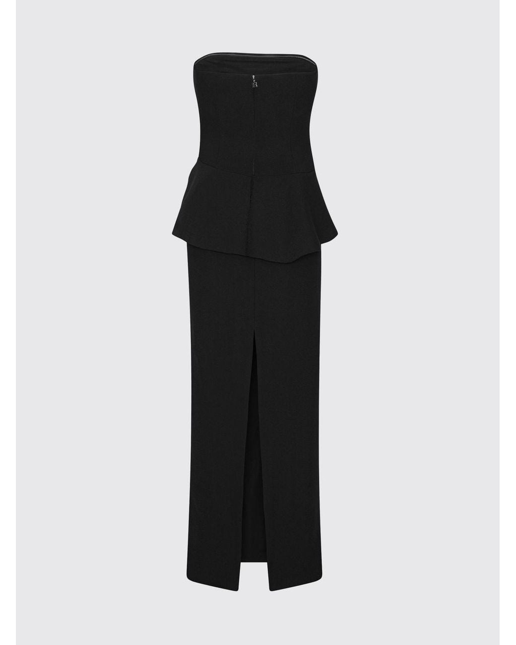 ROTATE BIRGER CHRISTENSEN Black Off-The-Shoulder Crêpe Sheath Gown With Flower Detail