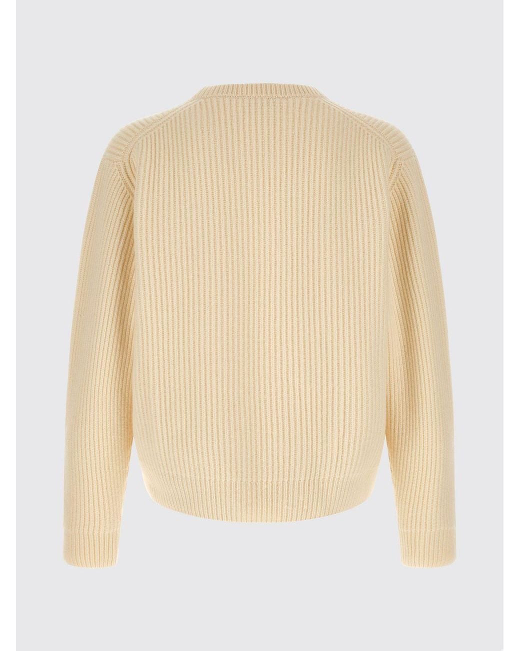 Jil Sander Natural Long-Sleeved Crewneck Sweater for men