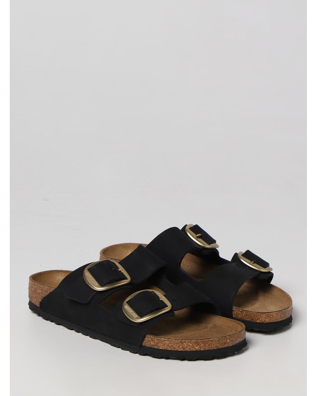 Birkenstock Black Arizona Big Buckle Nubuck Sandals