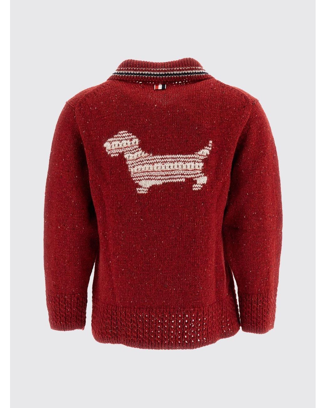 Thom Browne Red Polo Cardigan