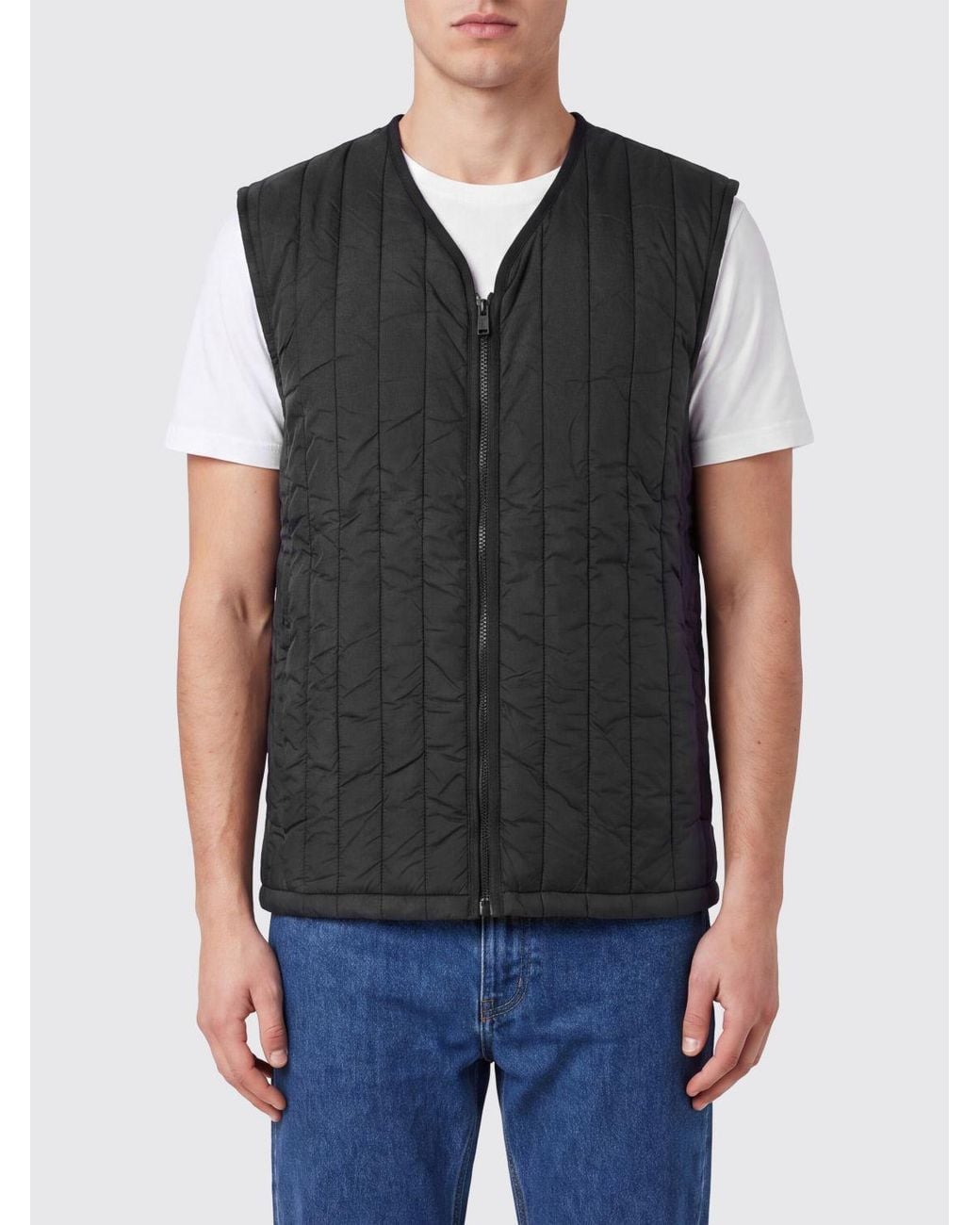 Rains Black Quilted Padded Waistcoat for men