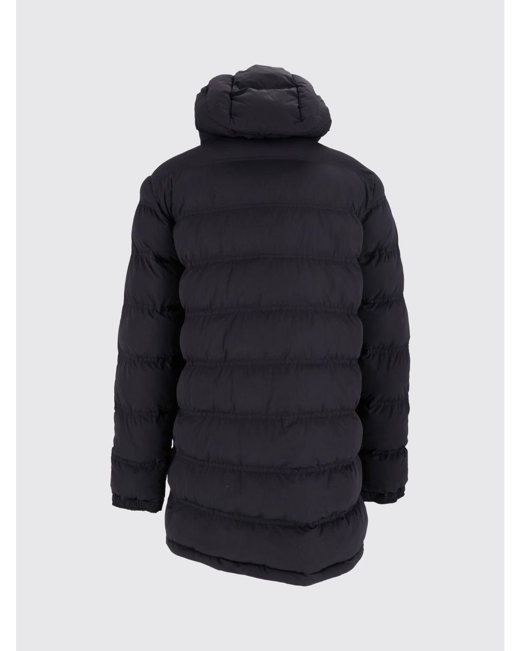 Aspesi Blue Knee-Length Nylon Puffer Jacket With Padded Hood for men