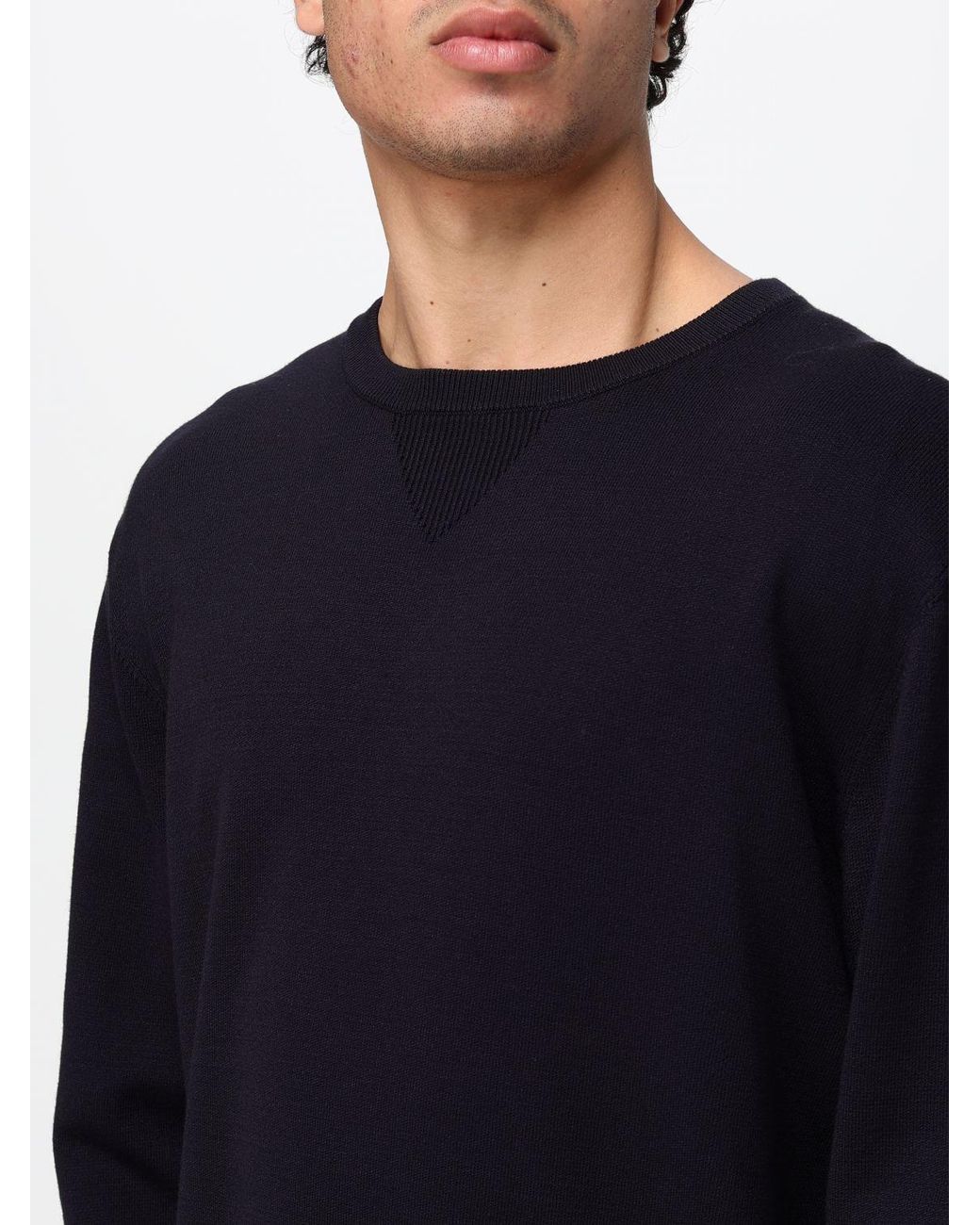OUTHERE Blue Crewneck Jumper With Dropped Shoulders for men
