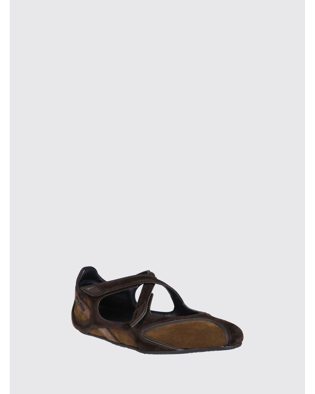 The Attico White Floor 01 Bicolour Suede Mary Jane Flats