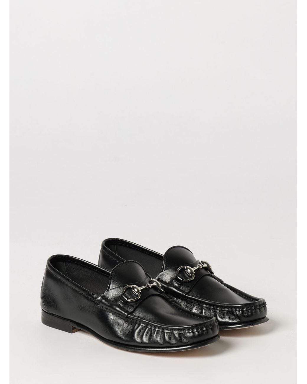 Gucci White Lugano Smooth Leather Loafers With-Tone Horsebit Detail for men