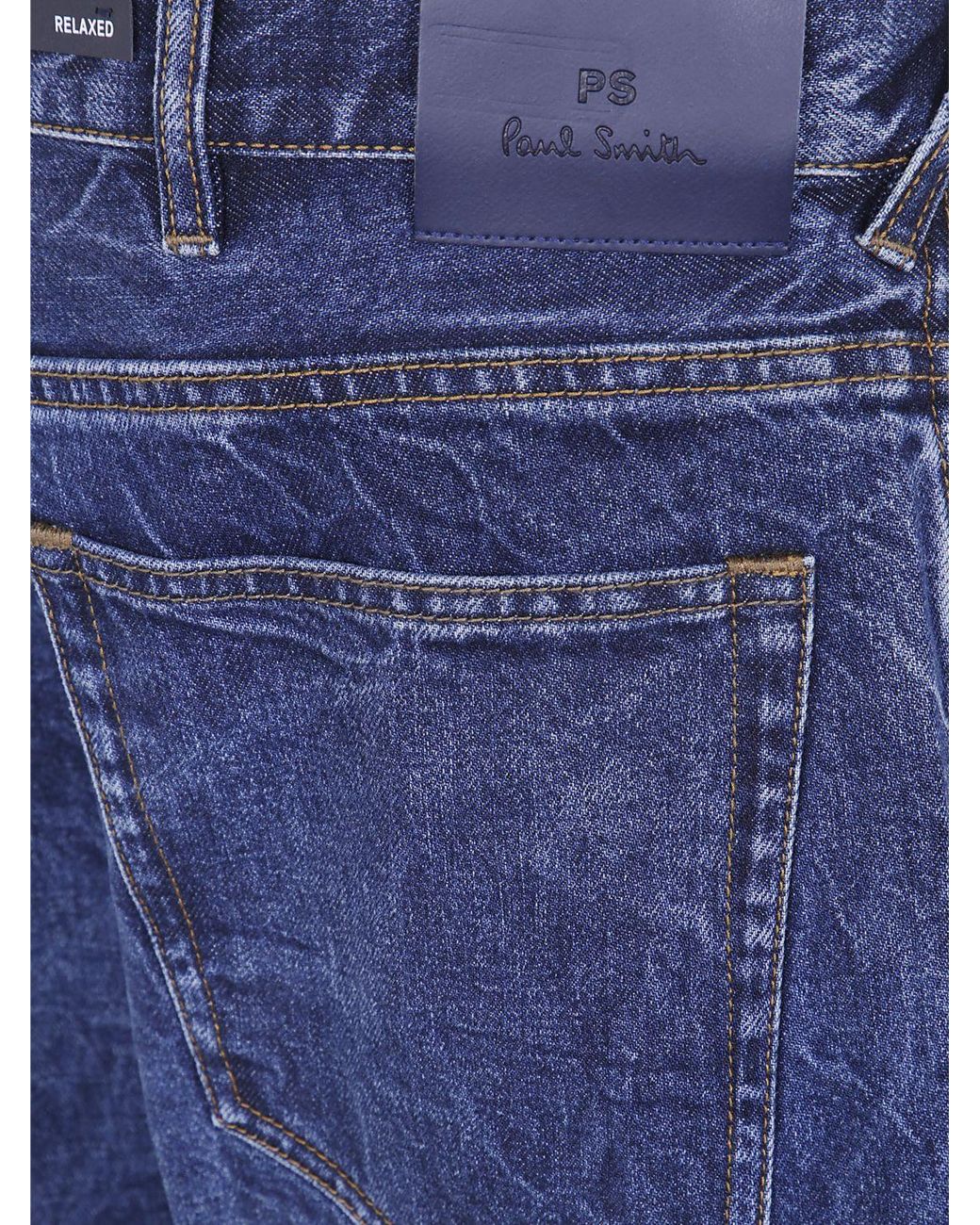 Paul Smith Blue Mid-Rise 5-Pocket Straight Jeans for men
