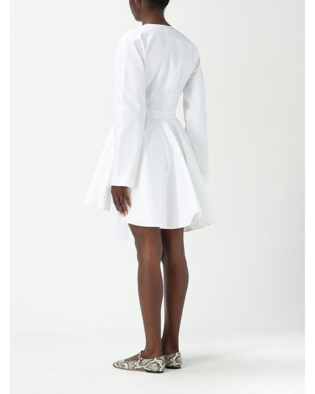 Alaïa White Asym Belt Dress