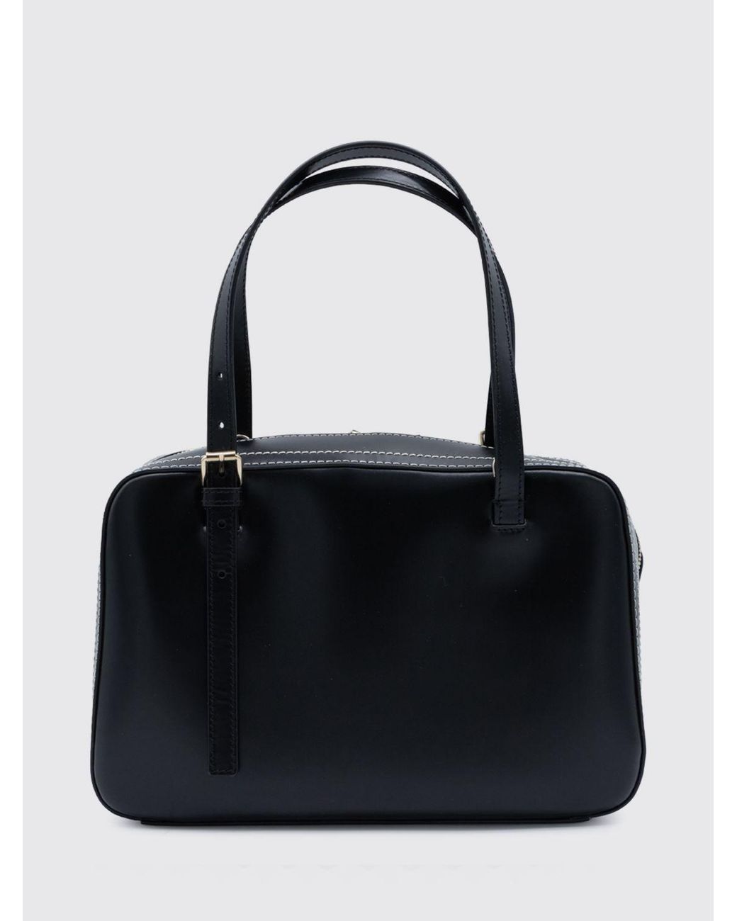 A.P.C. Black Virginie Smooth Leather Handbag With Removable Shoulder Strap