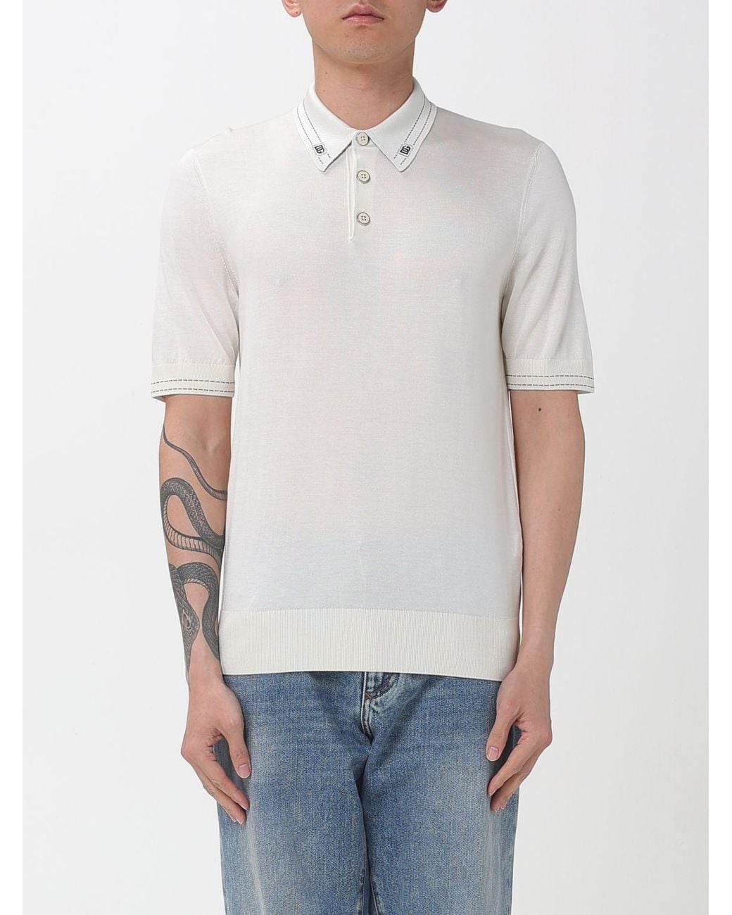 Dolce & Gabbana Gray Dolce &Amp Gabbana Silk Polo Shirt for men