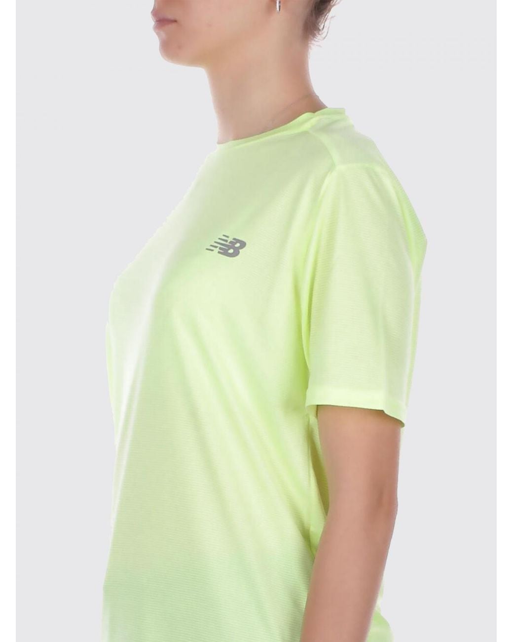 New Balance Green Recycled Polyester T-Shirt With Logo for men