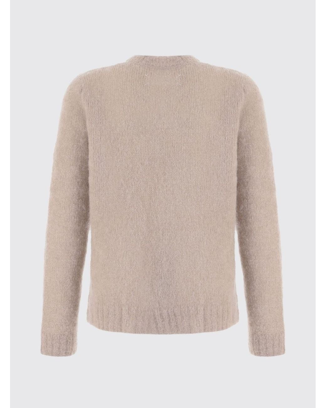Maison Margiela Blue V-Neck Mohair Blend Jumper With Elbow Patches for men