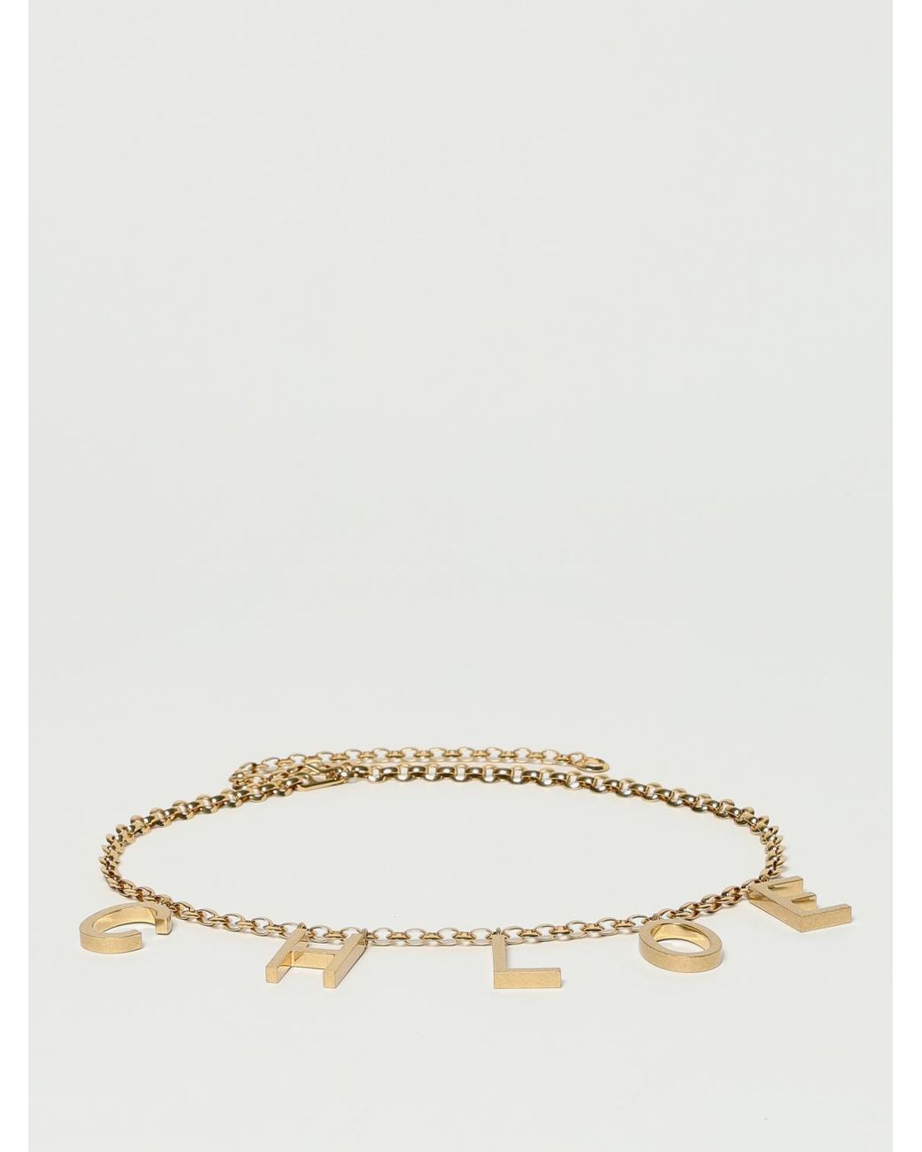 Chloé Natural ChloÉ Letters Brass Belt