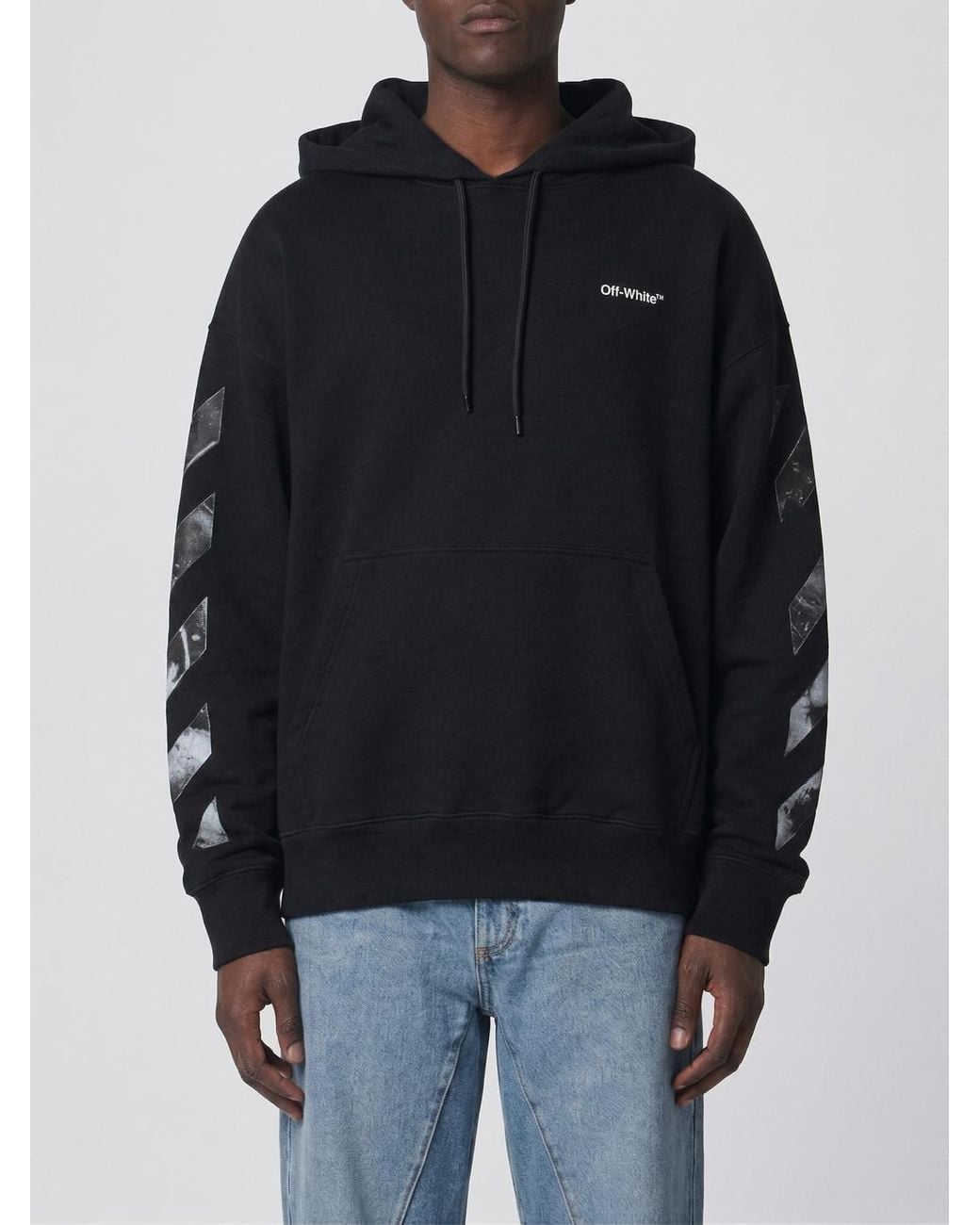 Off-White c/o Virgil Abloh Black Arrow Logo Cotton Hoodie for men