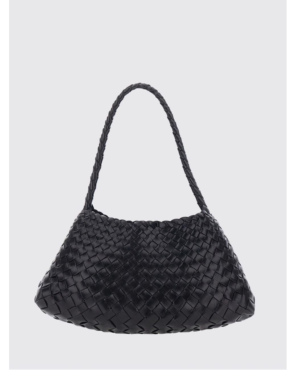Dragon Diffusion Black Rosanna Woven Leather Flared Shoulder Bag