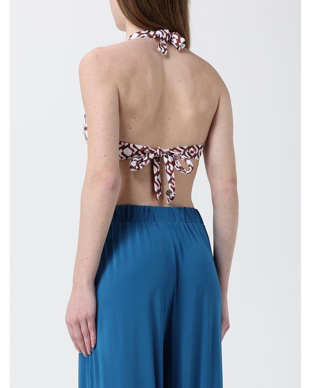 Max Mara Blue Printed Swimsuit
