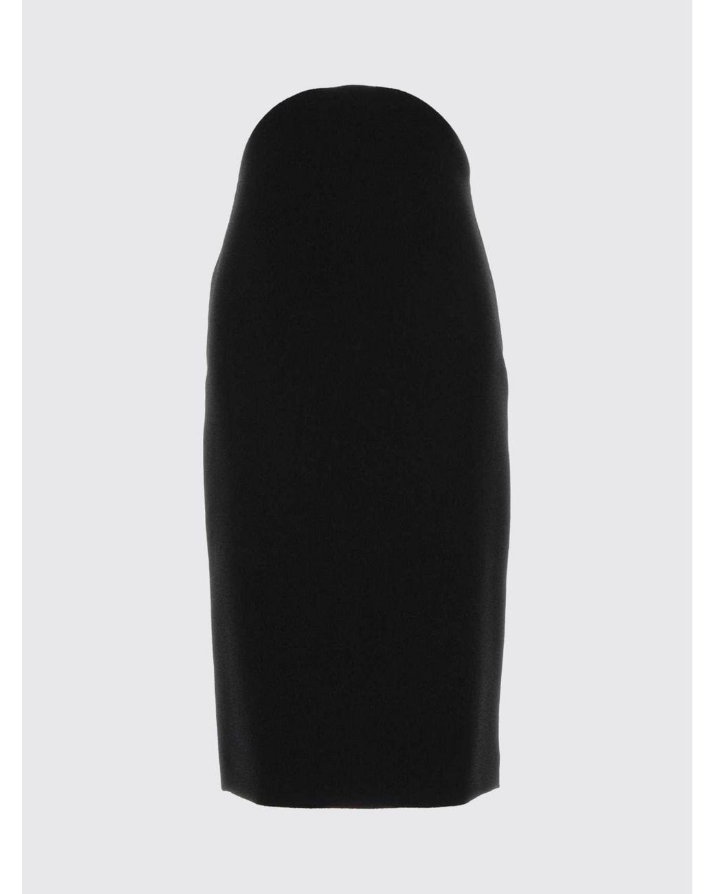 Jil Sander Black High-Waisted Virgin Wool Midi Pencil Skirt