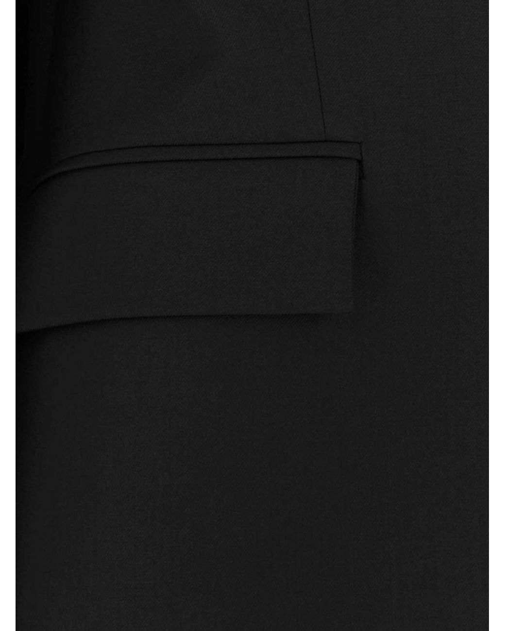 Loewe Blue Single-Breasted Slim Fit Wool Blazer With Lapel Collar
