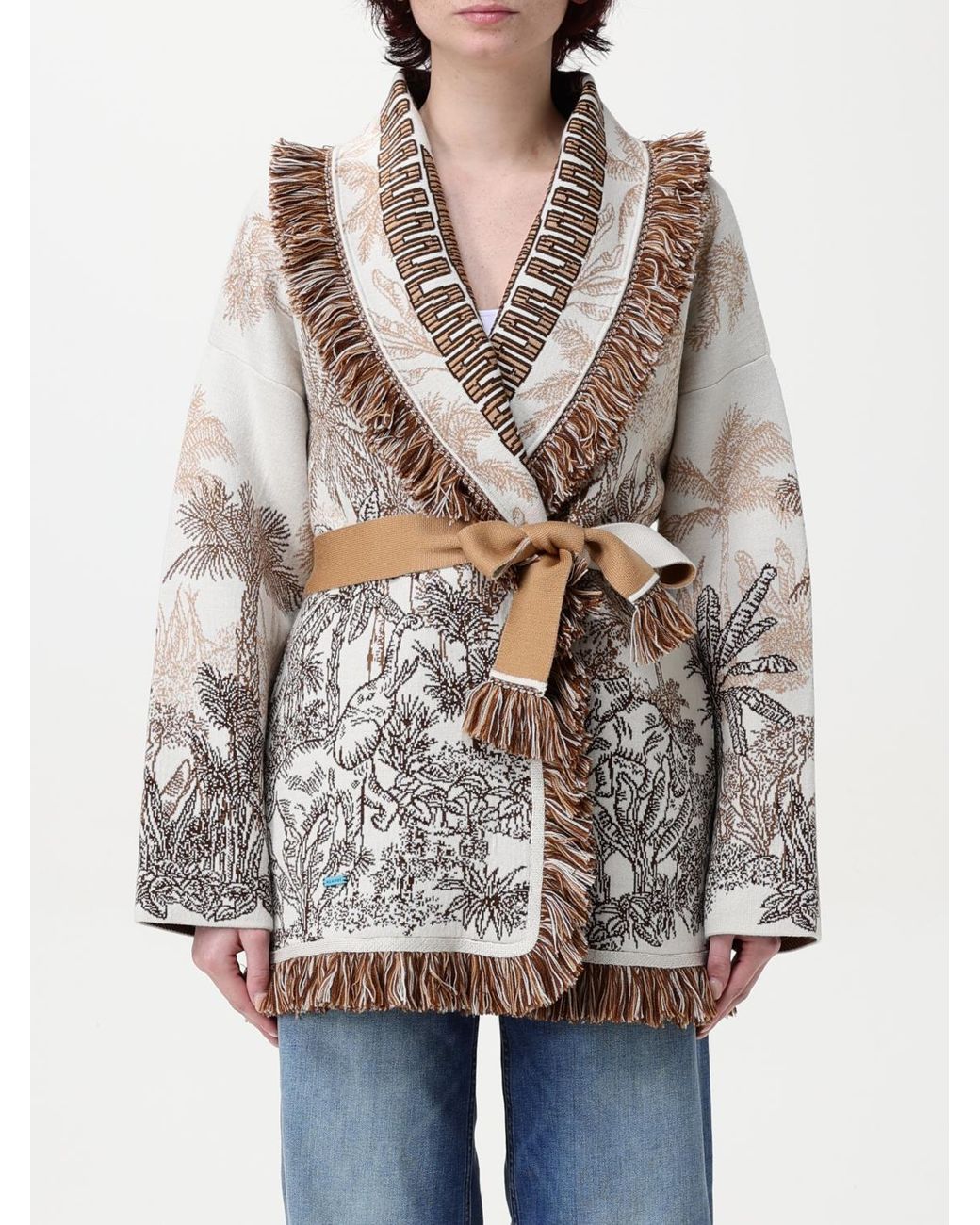 ALANUI カーディガン ALANUI Madurai fringed striped cotton-blend cardigan | NET-A