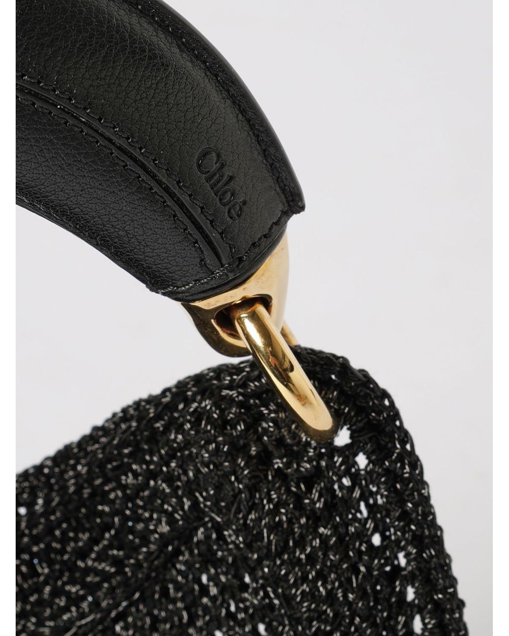 Chloé Black Chlo&Eacute Hobo Summer Banana Crochet Raffia Bag