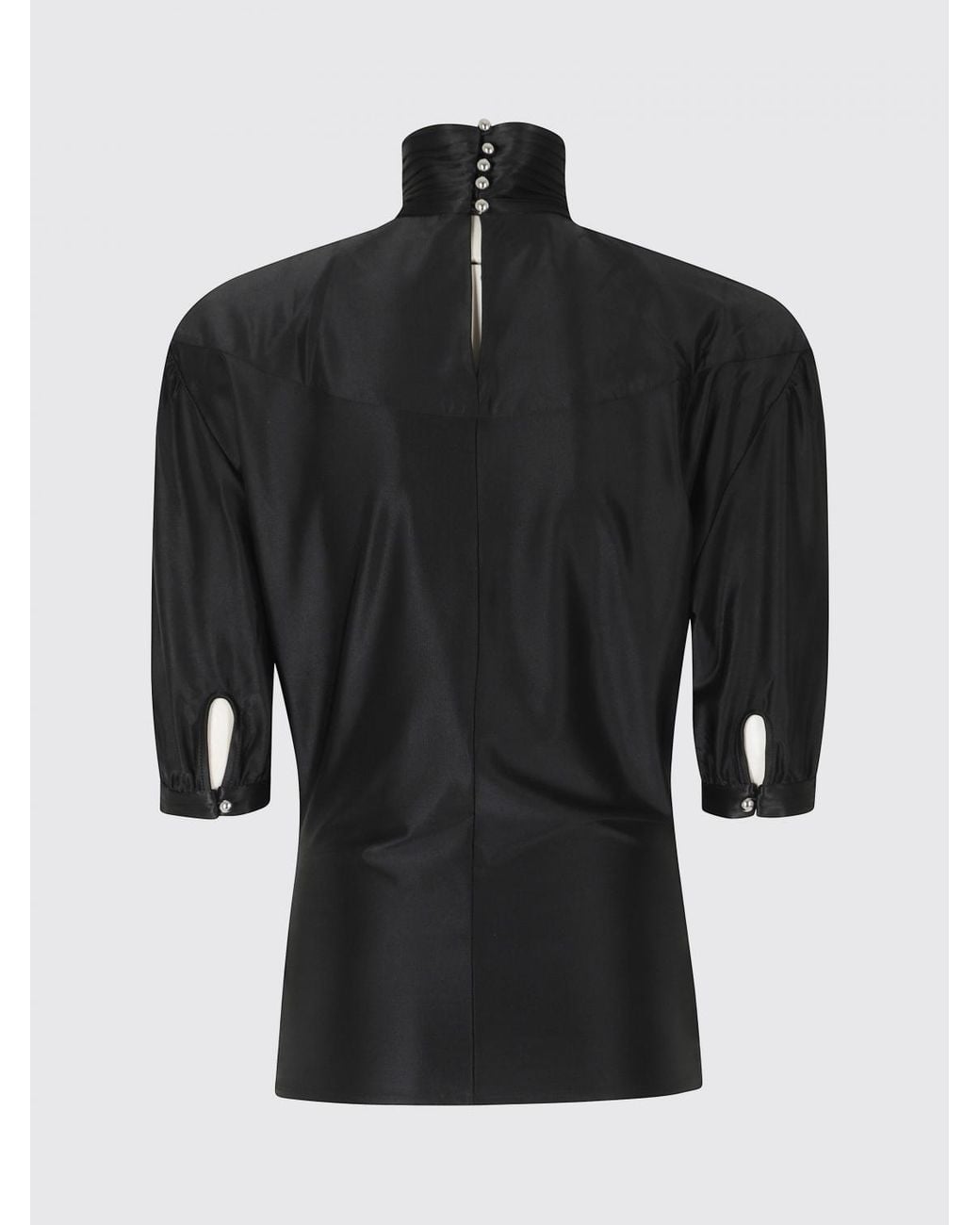 Rabanne Black Short-Sleeved Turtleneck Top