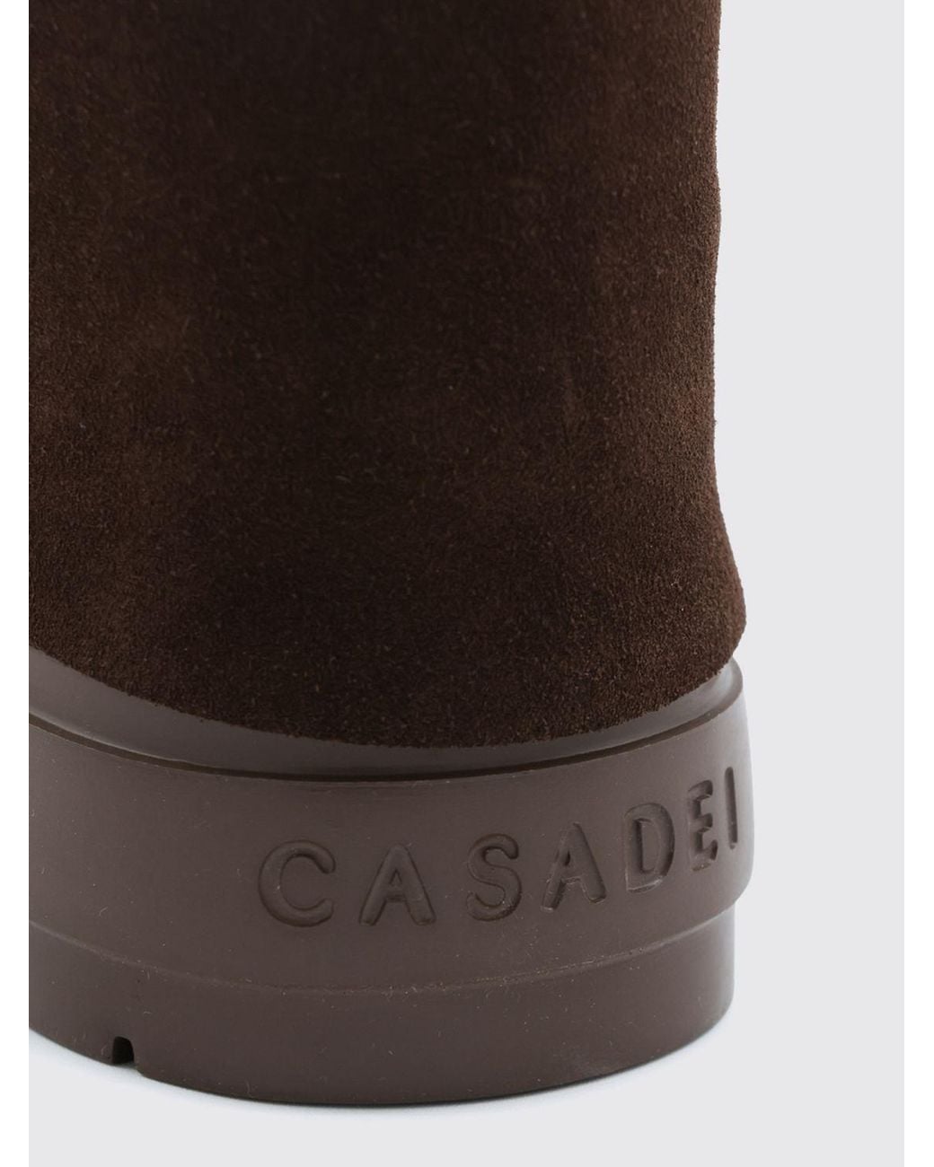 Casadei Brown Suede Knee-High Boots With High Wedge Heel