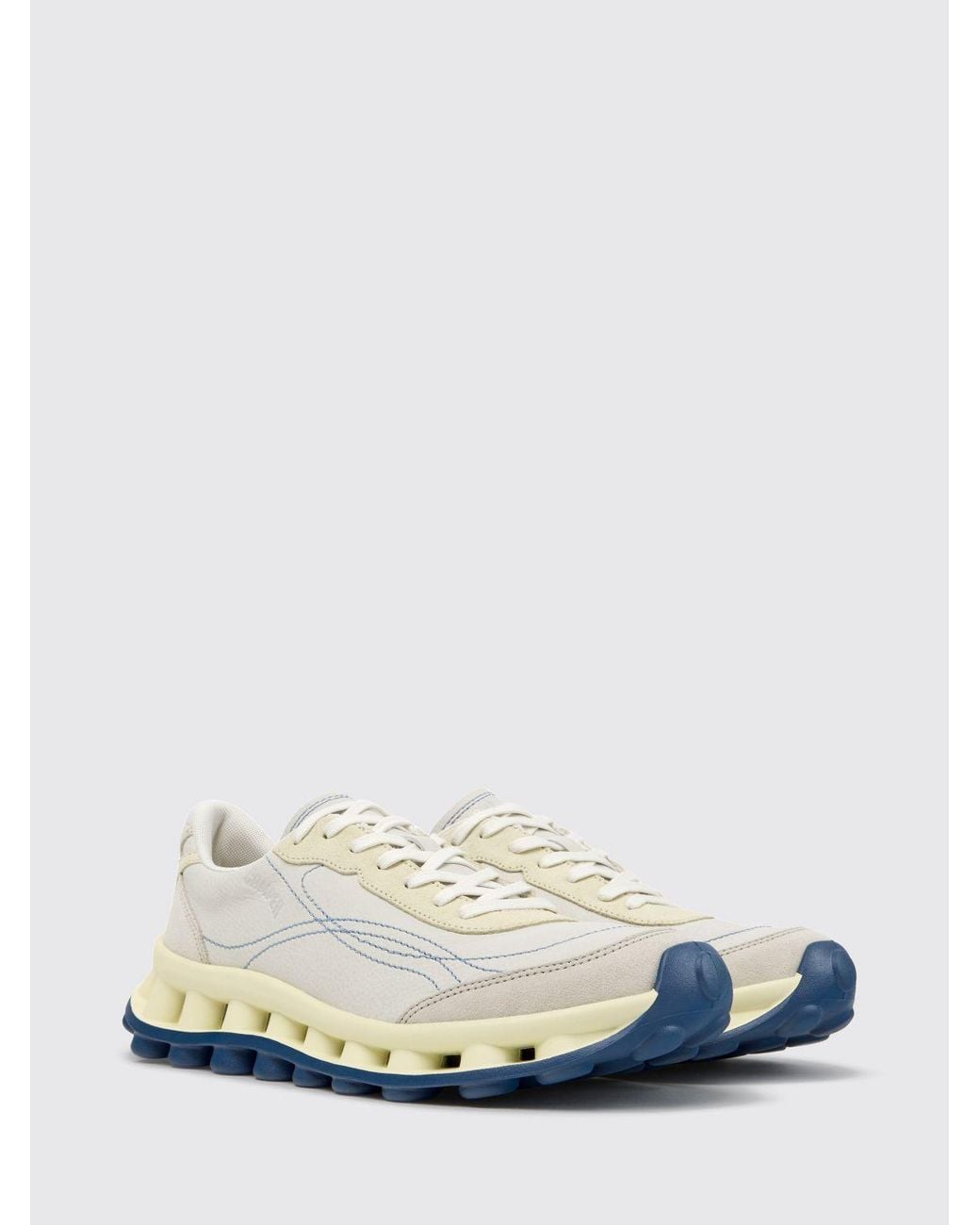 Camper White Pelotissima Leather And Nubuck Trainers With Xl Extralight Sole for men