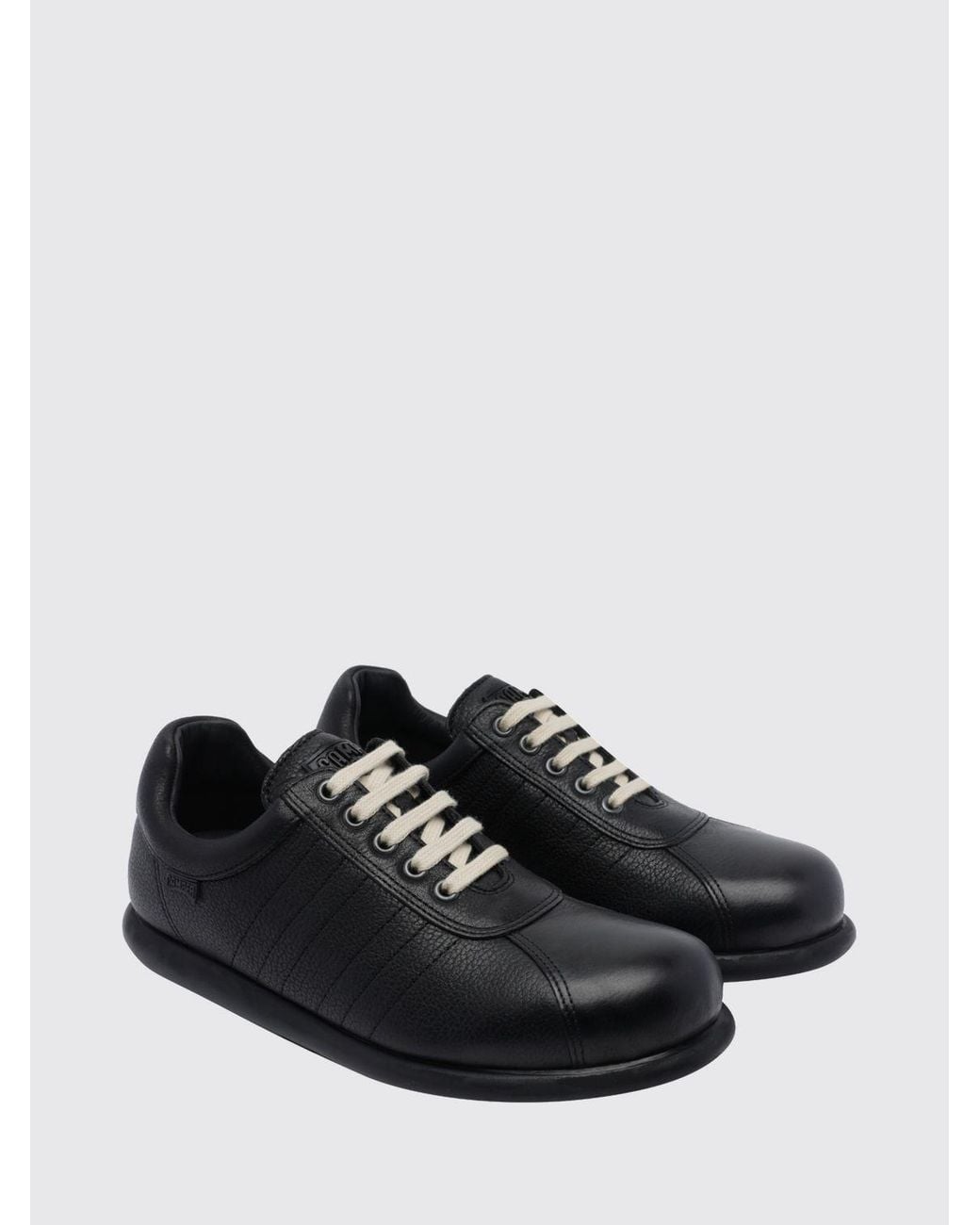 Camper Black Pelotas Low-Top Smooth Calf Leather Trainers With Rubber Sole for men