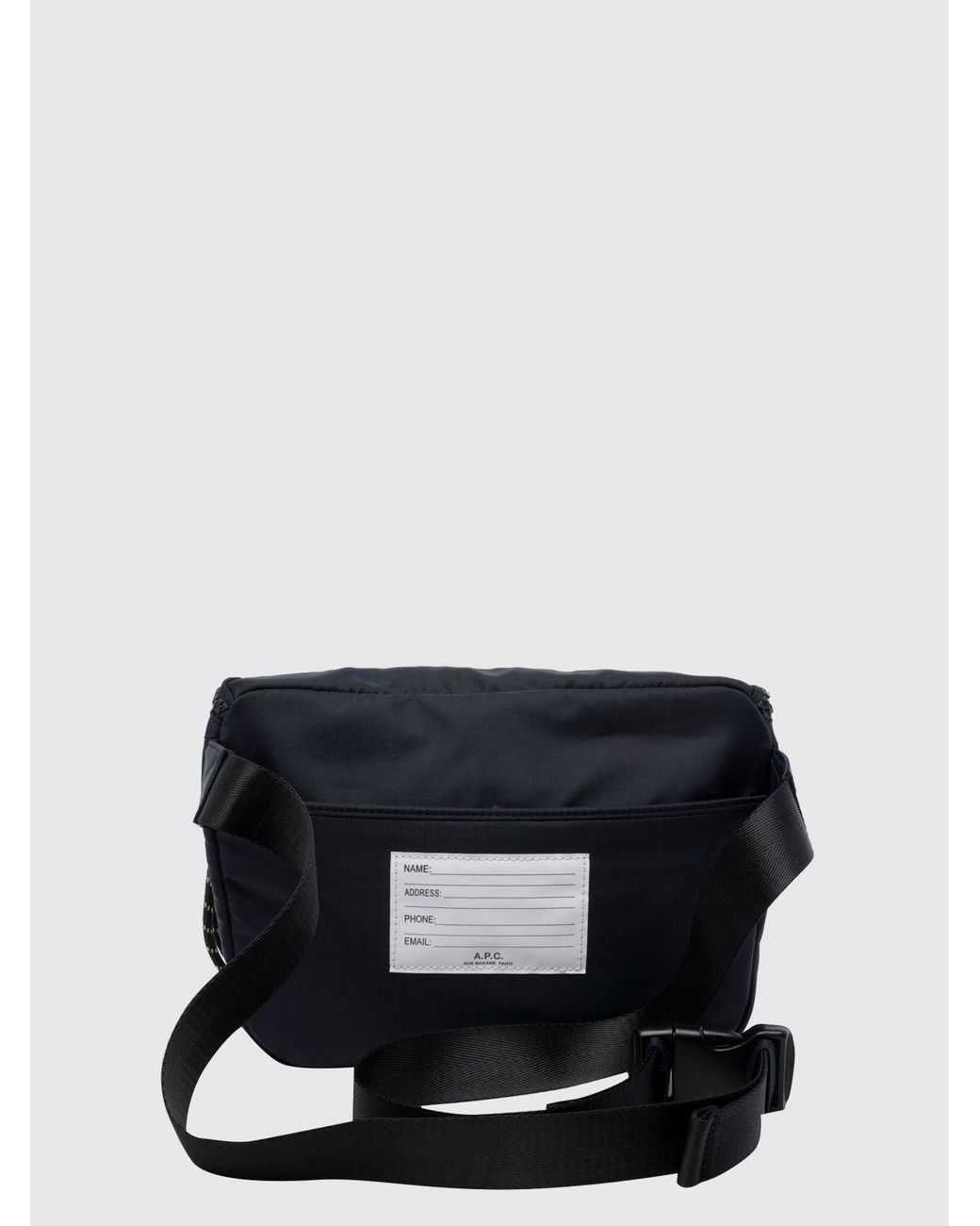 A.P.C. Black Nylon Belt Bag With Applied Logo, Zip Closure And Adjustable Strap for men