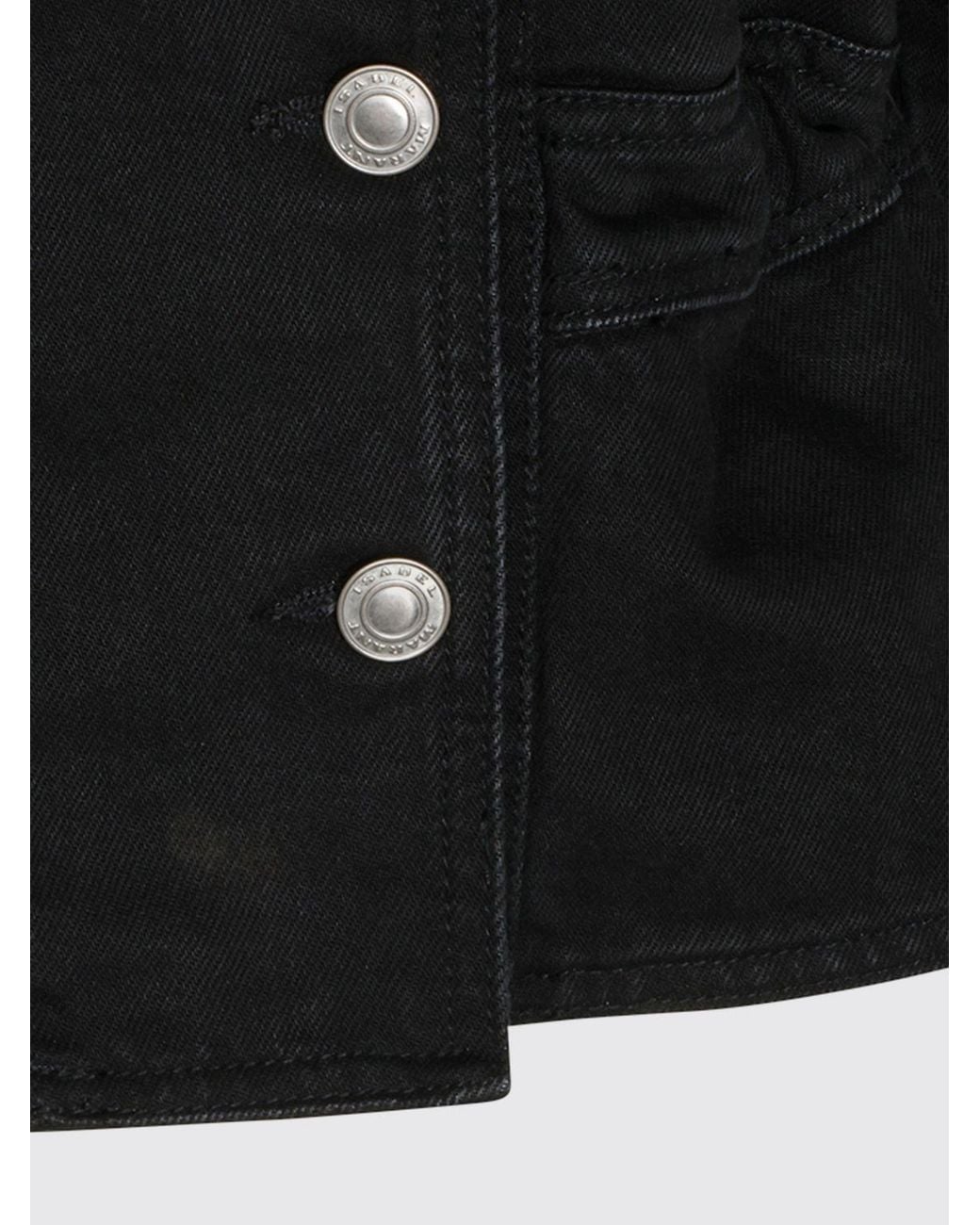 Isabel Marant Blue Cotton Denim Jacket With High Collar And Asymmetrical Closure