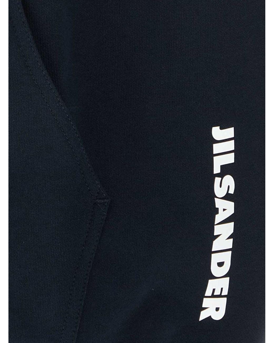 Jil Sander Blue Two-Tone Pure Cotton Zip-Up Hoodie for men