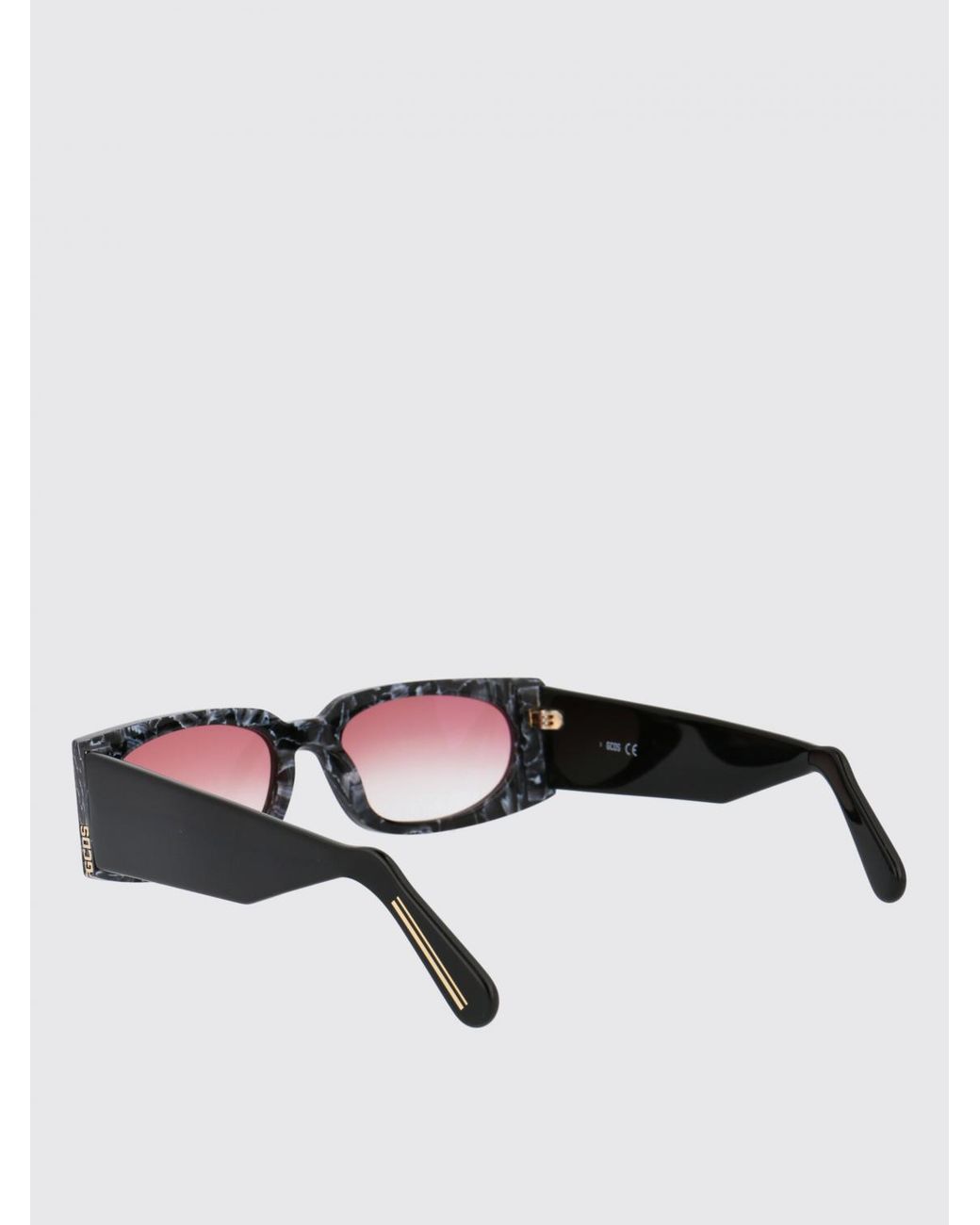Gcds Black Rectangular Marble Effect Sunglasses