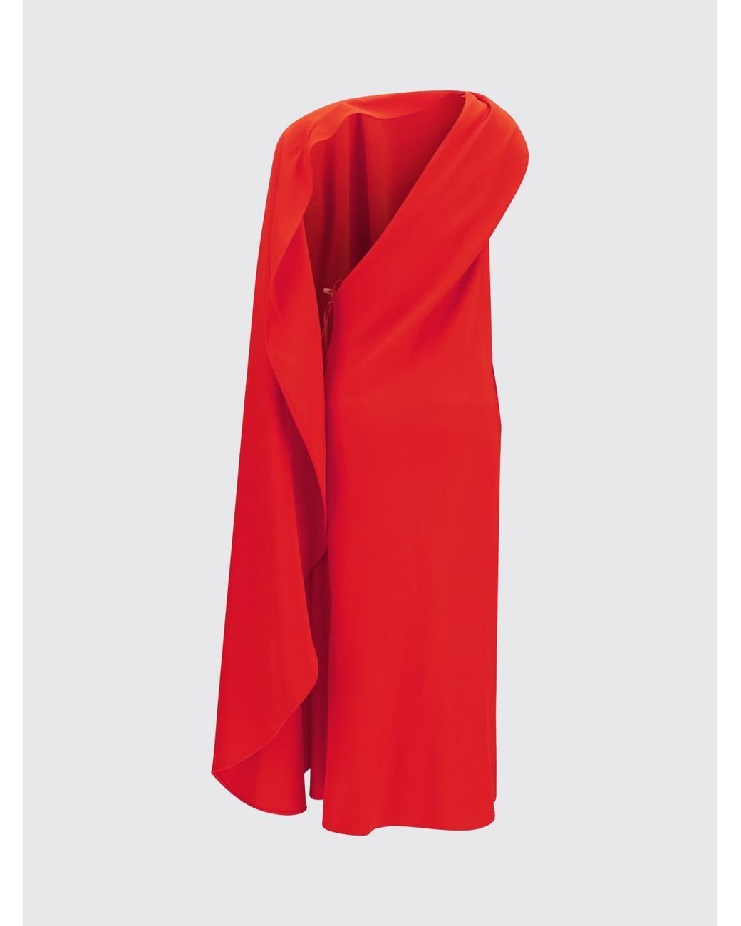 Balenciaga Red Silk Midi Dress