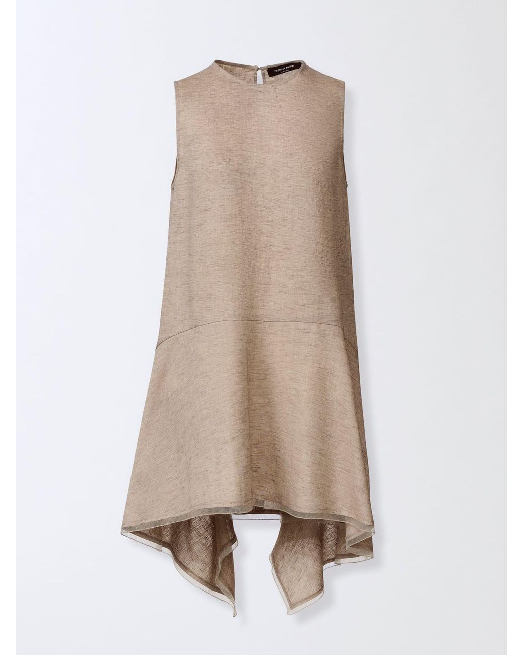 Fabiana Filippi Gray Linen Sleeveless Top